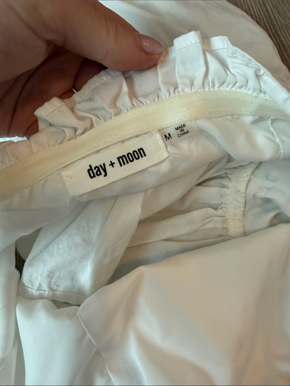 Day and moon- White Strapless Peplum Top- size m - Picture 3 of 3